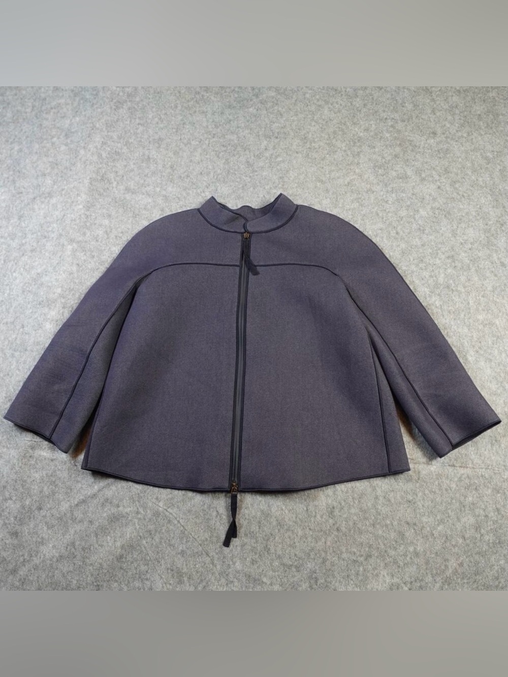 Giorgio Armani Dark Navy Zip-Front Jacket, Size 42 IT (Size 6 US)